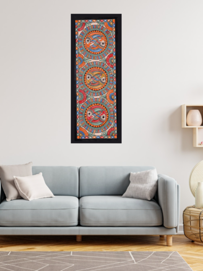 Authentic Handmade Jal Nritya Madhubani Artwork