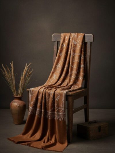 Zameen-E-Zar Golden Weave Pashmina Shawl