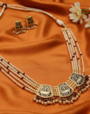 Mughal Muse Thewa Peacock Medallion Necklace Set