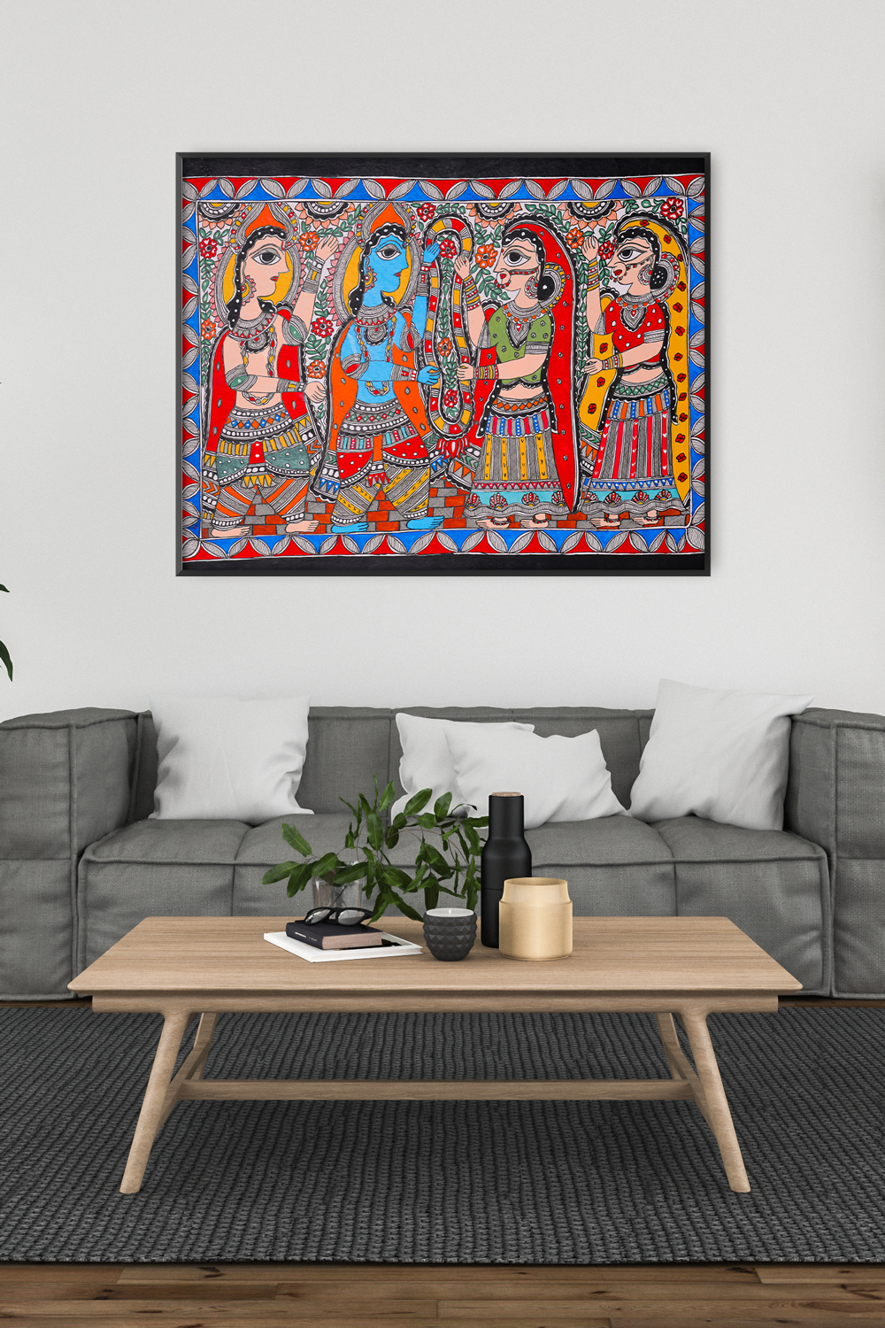 Madhubani Moment of Choice – Swayamvar ka Samay Artistic Painting