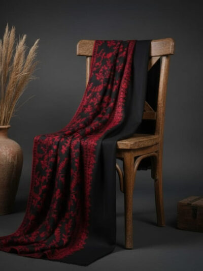Laal Resham Kashmiri Pure Pashmina Handwoven Shawl