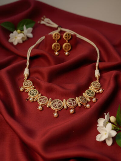Heritage Thewa Choker Set – Rajwadi Elegance Jewellry