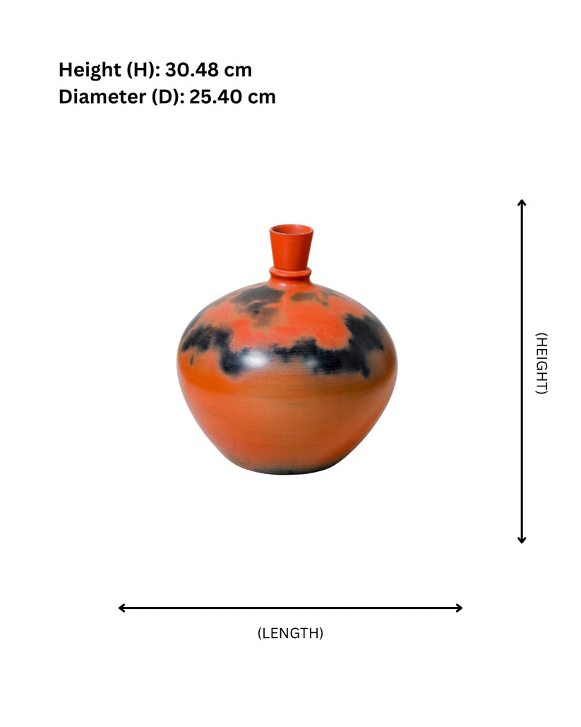 Ember-Cloud Terracotta Vase