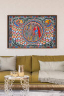 Handmade Prem Ras Canvas Painting – Madhubani Artistic Home Accent
