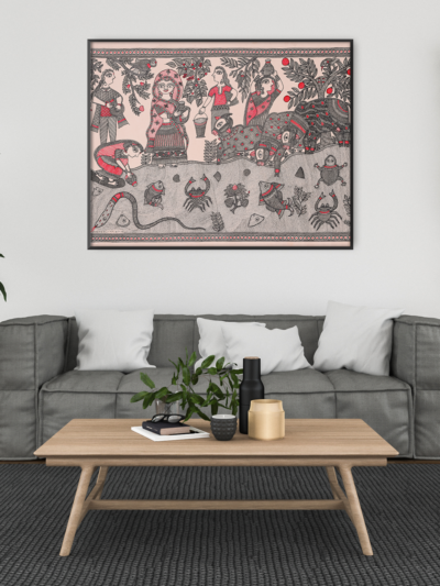 Jeevan Rekha Madhubani Decorative Painting – Madhubani Handcrafted Artistic Accent