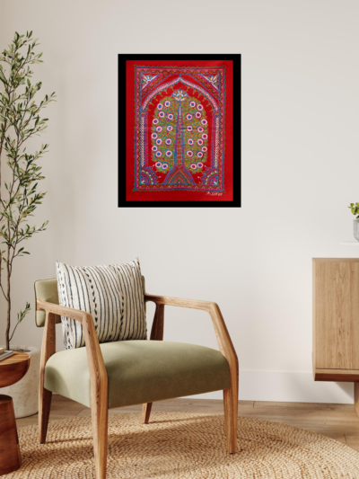 Ethnic Wall Décor – Sunburst Tree Madhubani Canvas