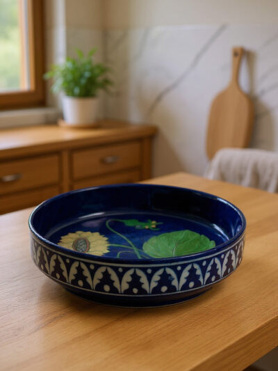 Lotus Serenade Handcrafted Decorative Pasta Plate