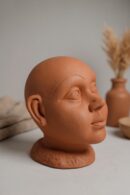 Authentic Terracotta Head Sculpture – Artisanal Home Décor Piece