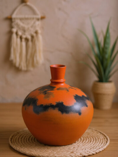 Ember-Cloud Terracotta Vase