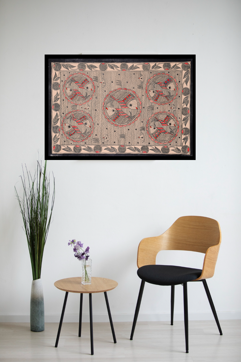 Saajha Safar Decorative Painting – Handcrafted Artistic Accent Madhubani Art