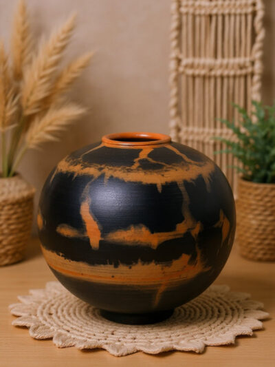 Ethnic Desert Smoke Terracotta Container – Rustic Handcrafted Pottery