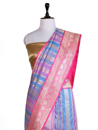 Baag-e-Bahar Saree | Handwoven Banarasi Silk Saree with Floral Zari Work