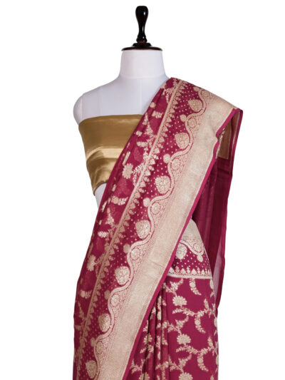 Angoori Shaam Saree | Handwoven Banarasi Silk Saree