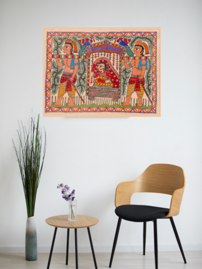 Handmade Bidaai ke Pal Madhubani Artwork – Emotional Wedding Folk Art