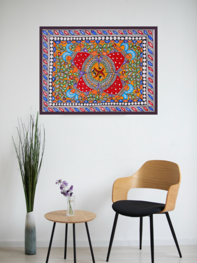 Handcrafted Madhubani Jal Sangam Painting – Nature & Tradition