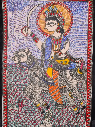 Antim Avatar Painting – Unique Handcrafted Spiritual Madhubani  Statement Décor