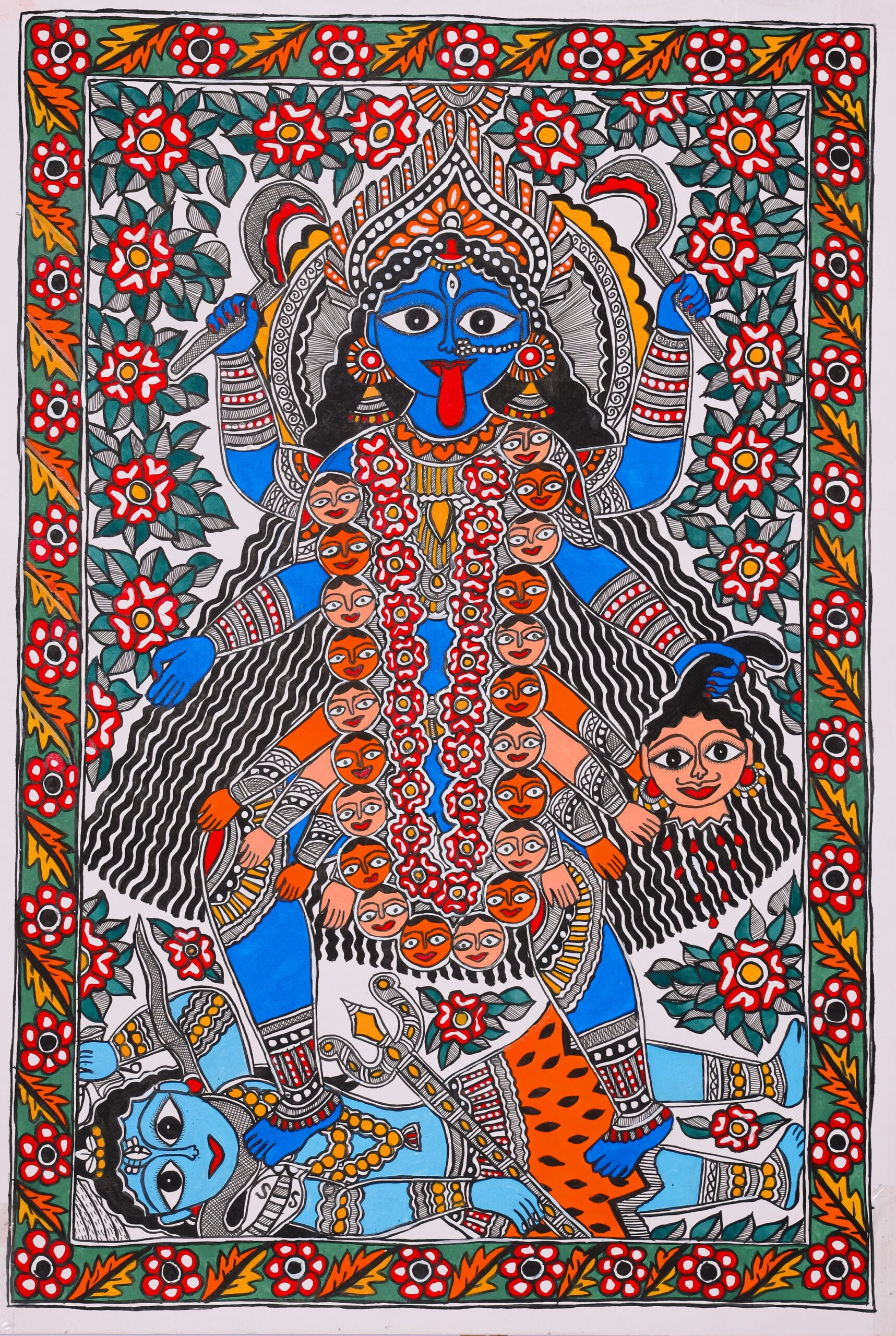 Mother of the World – Jagat Janani Madhubani Artistic Painting