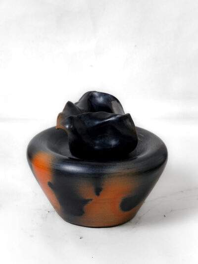 Ethnic Ember Bloom Terracotta Container – Rustic Handmade Pottery