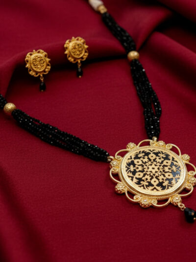 Royal Radiant Pearl Drop Thewa Jewellry Set