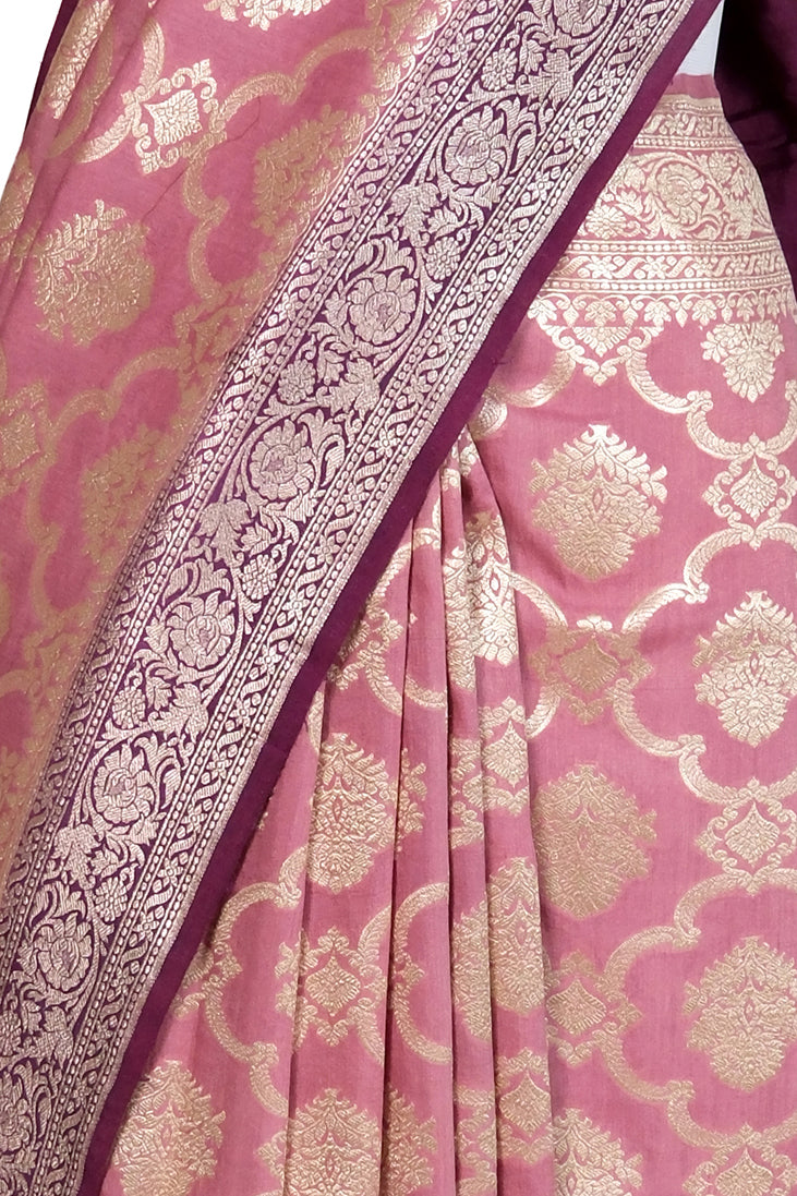 Noor-e-Gulab Saree | Handwoven Banarasi Silk Saree