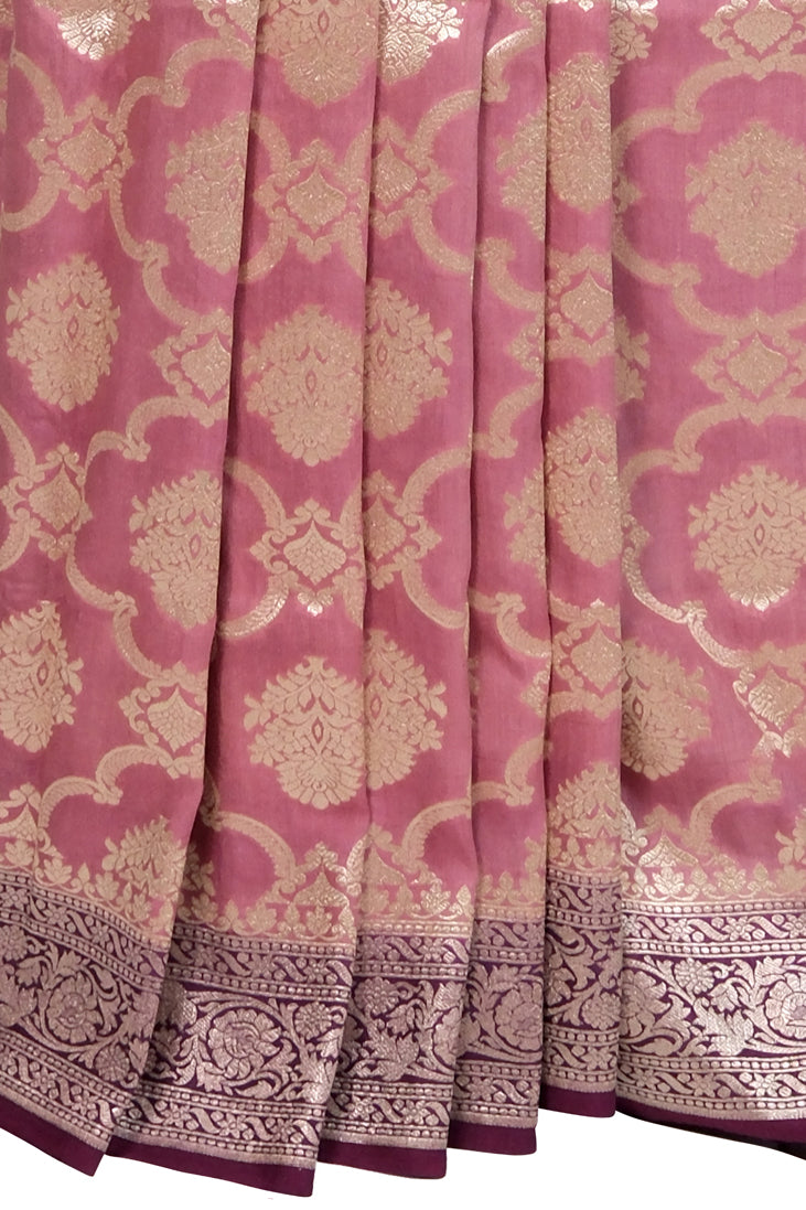 Noor-e-Gulab Saree | Handwoven Banarasi Silk Saree