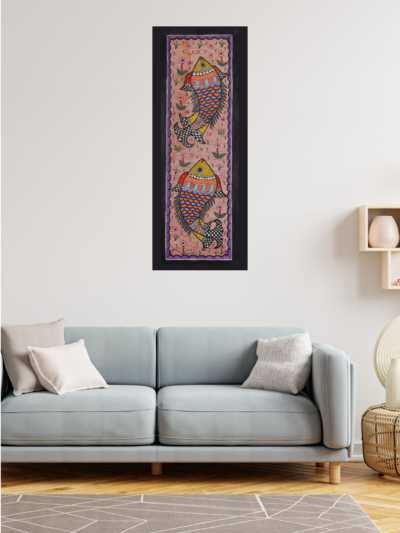 Union of Fish – Matsya Milan Madhubani Artistic Painting