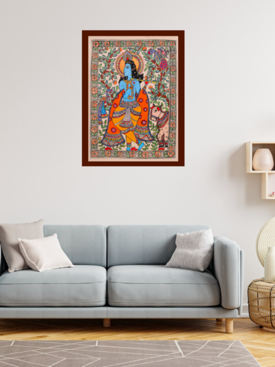 Nandlala ke Leela – Traditional Mithila Madhubani Krishna Painting
