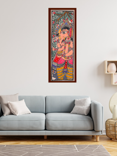Handmade Vighnaharta Madhubani Painting – Spiritual Home & Office Wall Art
