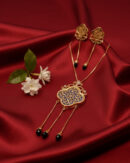 Gold-Plated Chandrika Haar Thewa Pearl Majesty Set