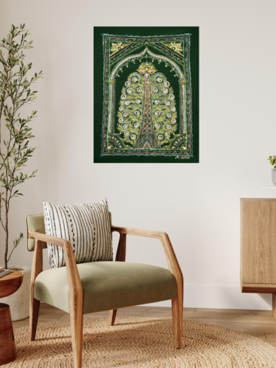 Ethnic Wall Décor – Garden Symphony Madhubani Canvas