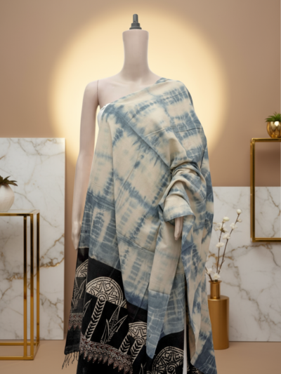 Ajrak Neel Dhara | Handwoven Dupatta