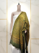 Ajrak Harit Rekha | Handwoven Dupatta