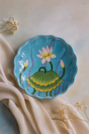 Lotus Harmony Handpainted Decorative Platter