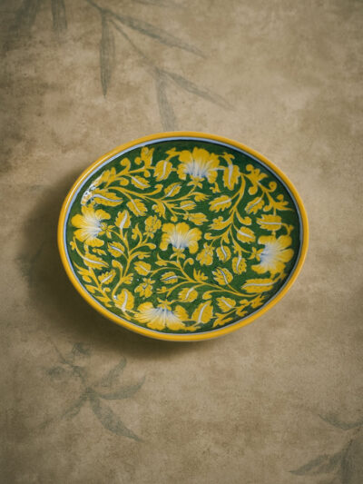 Rustic Lotus Bloom Handmade Decorative Ceramic Plate