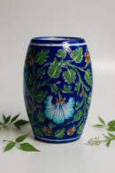 Aqua Blossom Blue Pottery Tumbler