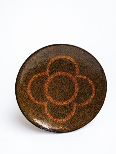 Rust Bloom Plate | Handcrafted Decorative Wooden or Ceramic Plate