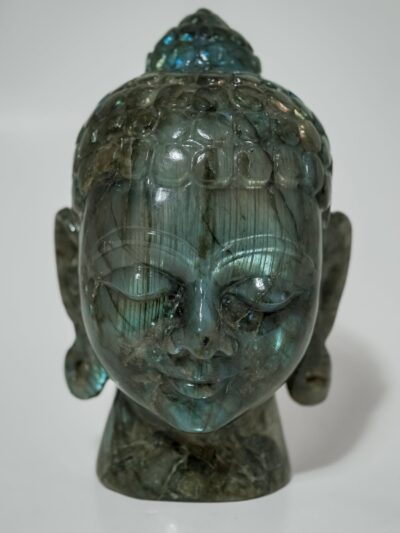 Decorative Buddha Head – Labradorite Gemstone for Meditation