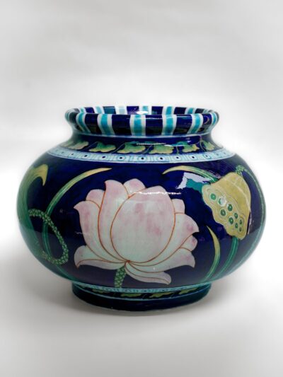 Midnight Lotus Traditional Pottery Matki Pot