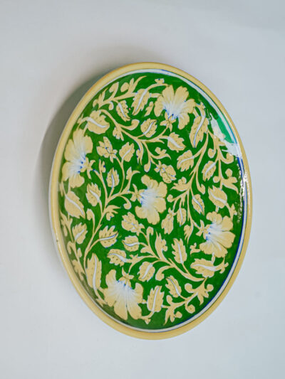 Rustic Lotus Bloom Handmade Decorative Ceramic Plate