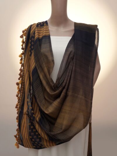 Plain Zarmar Stripe | Handloom Kutch Dupatta