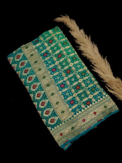 Panna Jaal Saree | Handcrafted Bandhani Saree