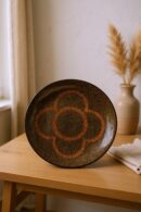 Rust Bloom Plate | Handcrafted Decorative Wooden or Ceramic Plate