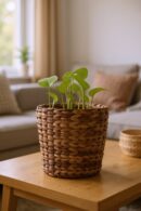 Leafhaven Nest | Handcrafted Wooden Decorative Bowl or Basket