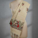 Vrindavan Grace Khadi Cotton Dupatta | Handpainted Madhubani Design