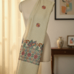 Flow of Abundance Madhubani Dupatta | Handpainted Khadi Cotton Stall