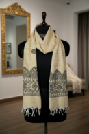 Sacred Motifs Madhubani Khadi Dupatta | Handpainted Traditional DUPATTA