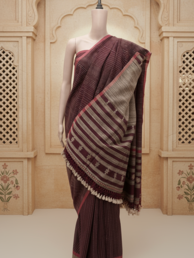Twilight Horizon | Pagdi Gradation Handloom Saree