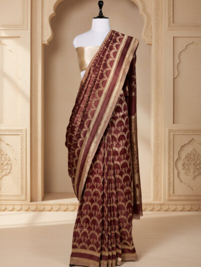 Sindoor Saaz Saree | Handwoven Banarasi Silk Saree