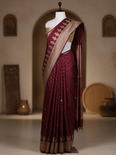 Zari Sitara Saree | Handwoven Banarasi Silk Saree