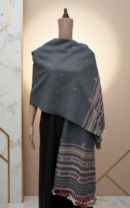 Blue Haze Jalbooti | Wool Handwoven Kutch Shawl